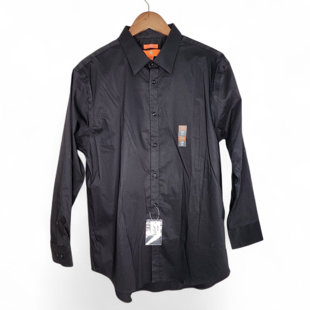 Egara Extreme Slim Fit Dress Shirt in Black Size 17 32-33 New With Tags